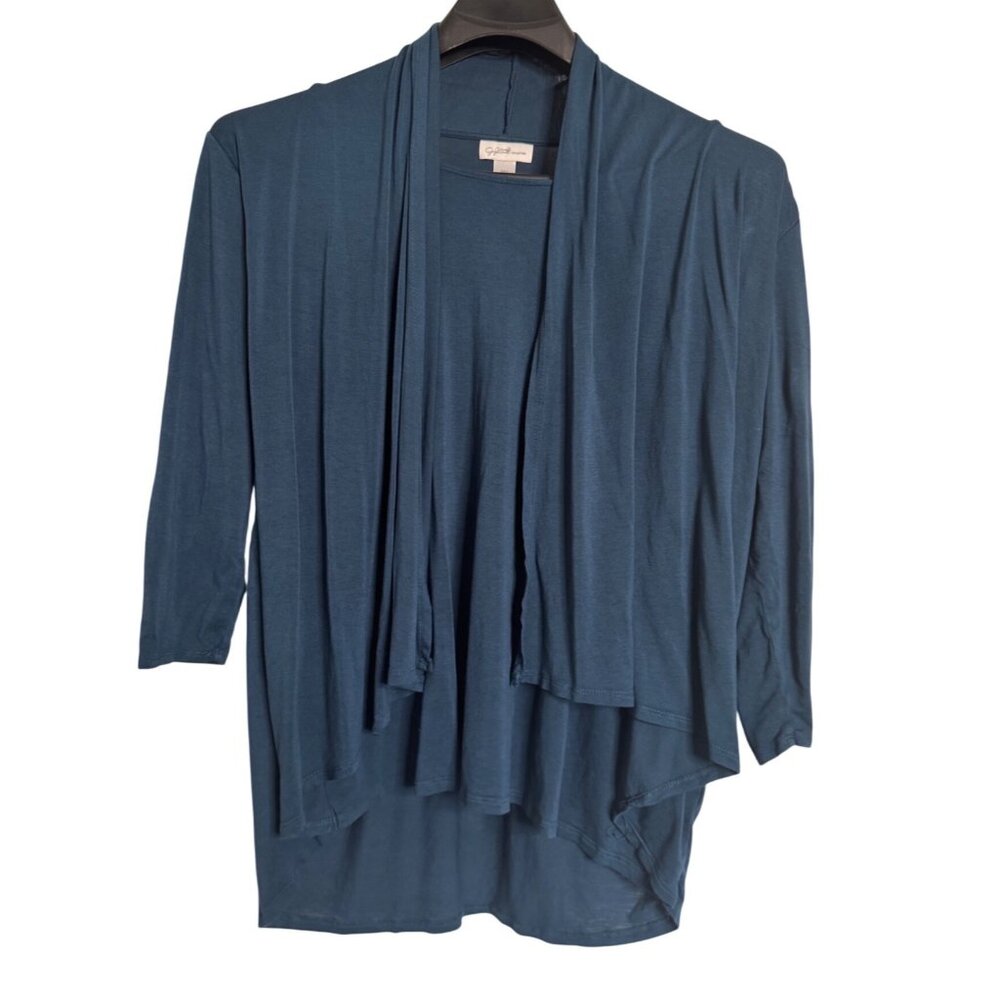 Jessica Simpson Collection Size XXL Drape Jersey Two in One Teal Blue EUC